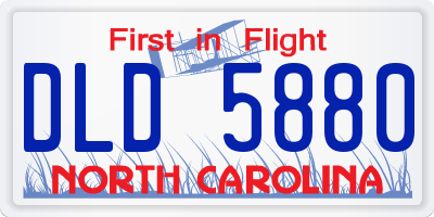 NC license plate DLD5880