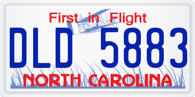 NC license plate DLD5883