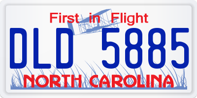 NC license plate DLD5885