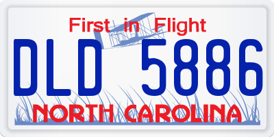 NC license plate DLD5886