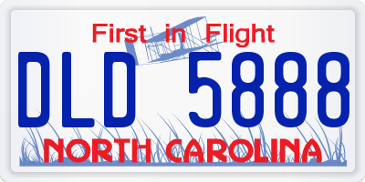 NC license plate DLD5888