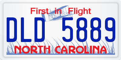 NC license plate DLD5889