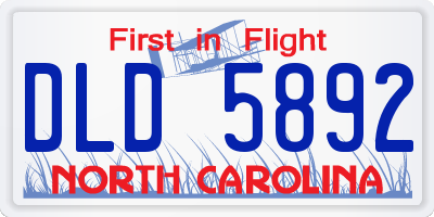 NC license plate DLD5892