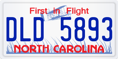 NC license plate DLD5893