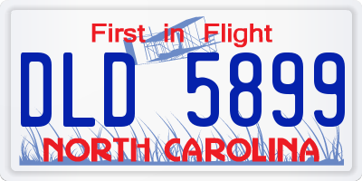 NC license plate DLD5899