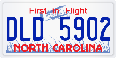 NC license plate DLD5902