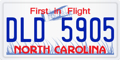 NC license plate DLD5905