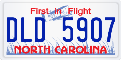 NC license plate DLD5907