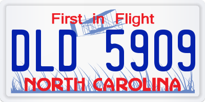 NC license plate DLD5909