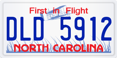 NC license plate DLD5912