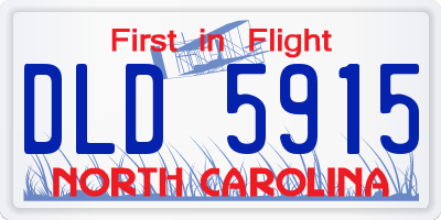 NC license plate DLD5915