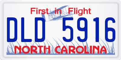 NC license plate DLD5916