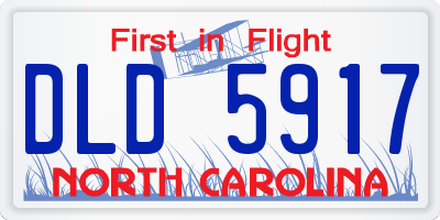 NC license plate DLD5917