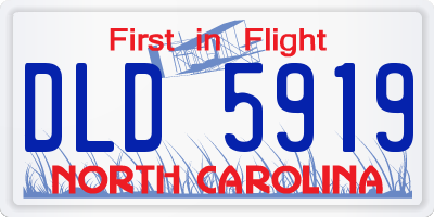 NC license plate DLD5919
