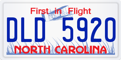 NC license plate DLD5920