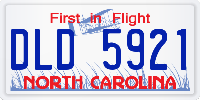 NC license plate DLD5921