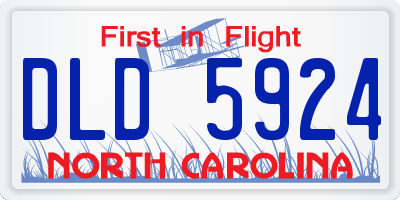 NC license plate DLD5924