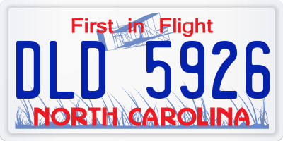 NC license plate DLD5926