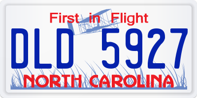 NC license plate DLD5927