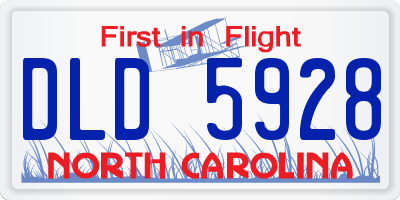 NC license plate DLD5928