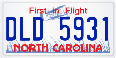 NC license plate DLD5931