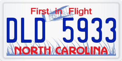 NC license plate DLD5933