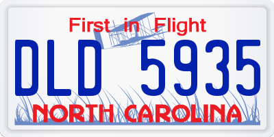 NC license plate DLD5935