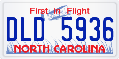 NC license plate DLD5936