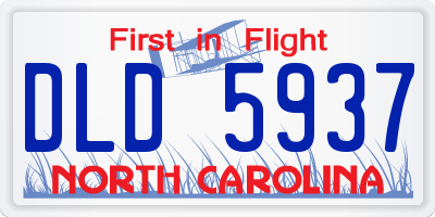 NC license plate DLD5937