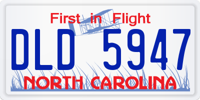 NC license plate DLD5947
