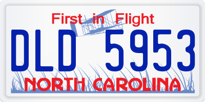 NC license plate DLD5953