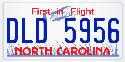 NC license plate DLD5956