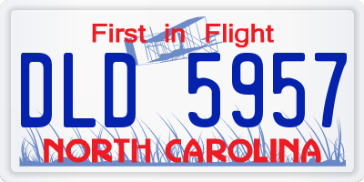 NC license plate DLD5957