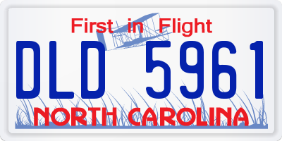 NC license plate DLD5961