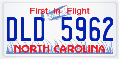 NC license plate DLD5962