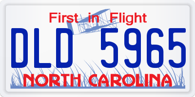 NC license plate DLD5965