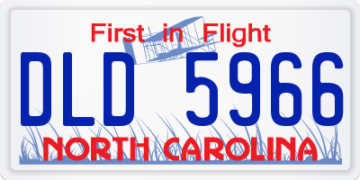 NC license plate DLD5966