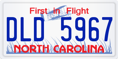 NC license plate DLD5967