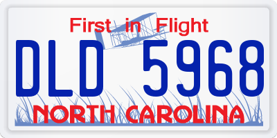 NC license plate DLD5968