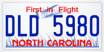 NC license plate DLD5980