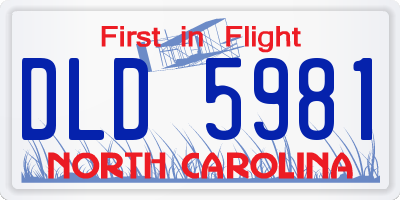 NC license plate DLD5981