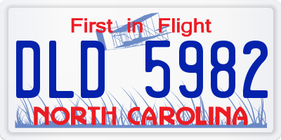 NC license plate DLD5982