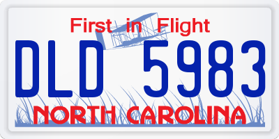 NC license plate DLD5983