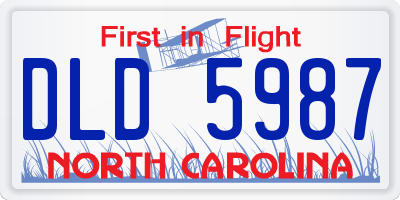 NC license plate DLD5987