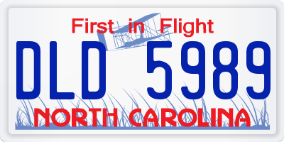 NC license plate DLD5989