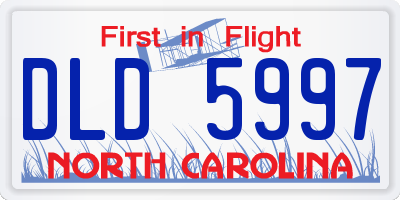 NC license plate DLD5997
