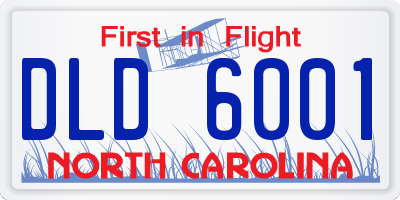 NC license plate DLD6001