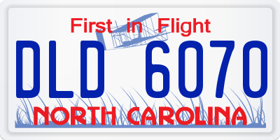 NC license plate DLD6070