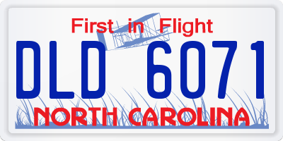 NC license plate DLD6071