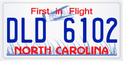 NC license plate DLD6102